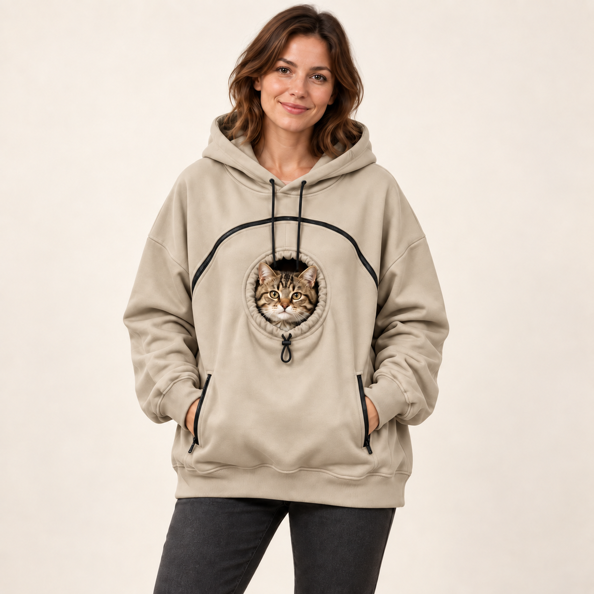 snugglepouch cat beige