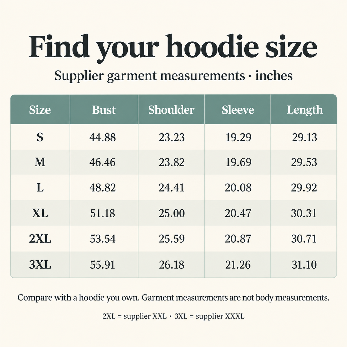snugglepouch size guide